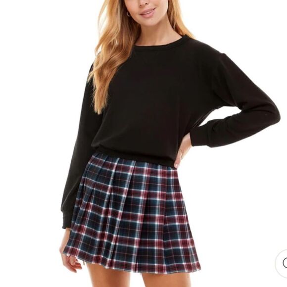 Kingston Grey NWT XS WOMENS SWEATSHIRT PLAID SWEATSHIRT DRESS - Picture 1 of 7